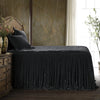 HiEnd Stella Faux Silk Velvet Bedspread Set, Black, 3PC