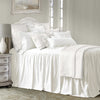 HiEnd Luna Washed Linen Bedspread Set, White, 3PC