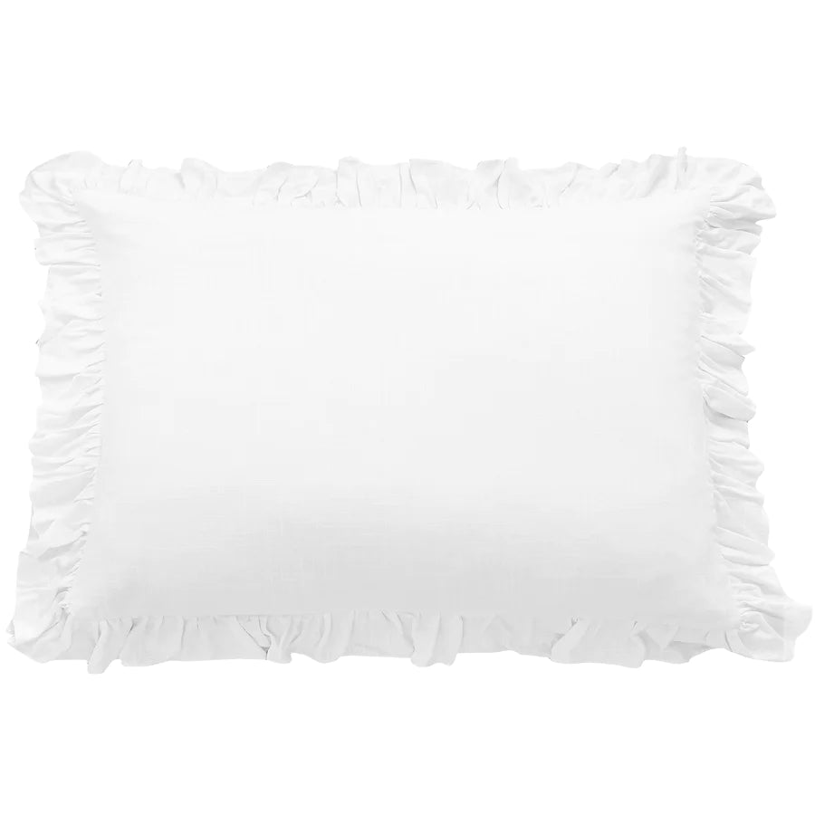 HiEnd Lilly Washed Linen Ruffled Dutch Euro Pillow