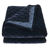 HiEnd Stella Faux Silk Velvet Quilt, Midnight Blue, 1PC