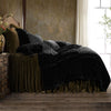 HiEnd Stella Faux Silk Velvet Quilt Set, Black, 3PC