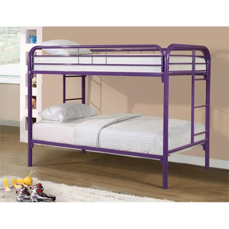 Donco Twin/Twin Metal Bunk Bed - Purple-Donco-Sleeping Giant