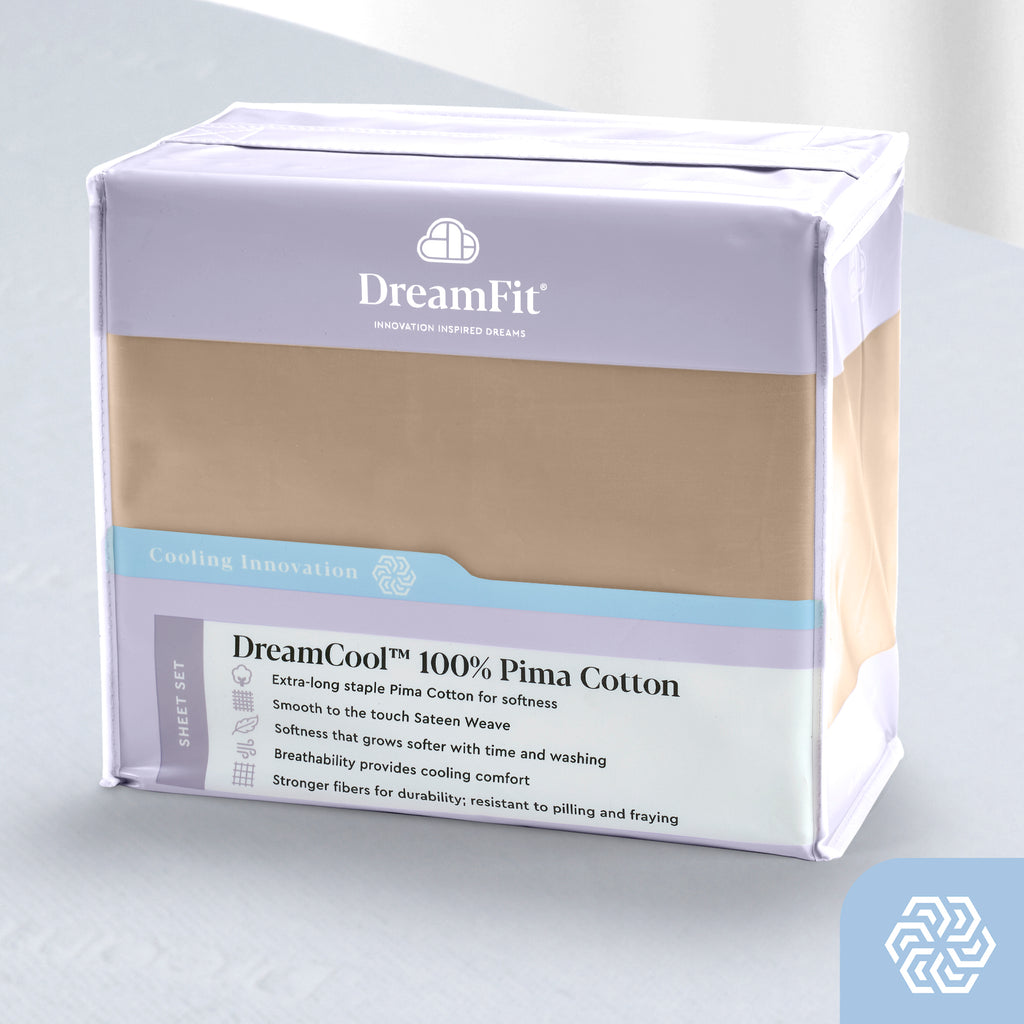 Dreamfit 3° Taupe 100% Pima Cotton Sheet Set-Hometex-Sleeping Giant