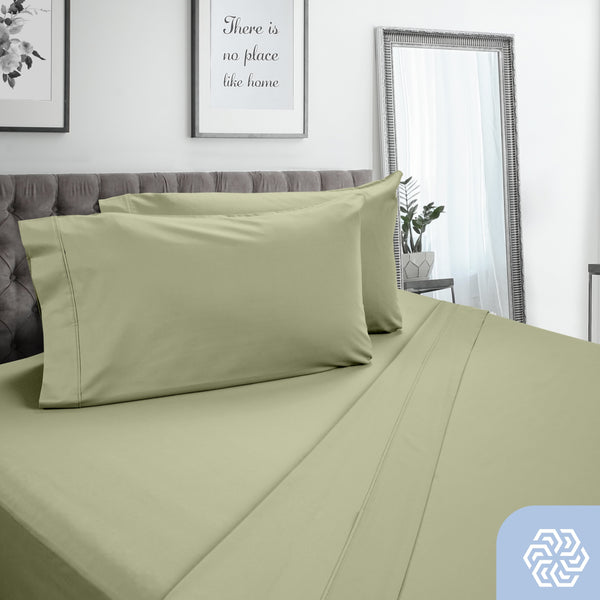 DreamFit 3° Celadon 100% Pima Cotton Sheet Set-Hometex-Sleeping Giant