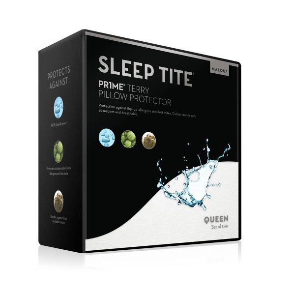 Malouf Sleep Tite Prime Terry Pillow Protector-Malouf-Sleeping Giant